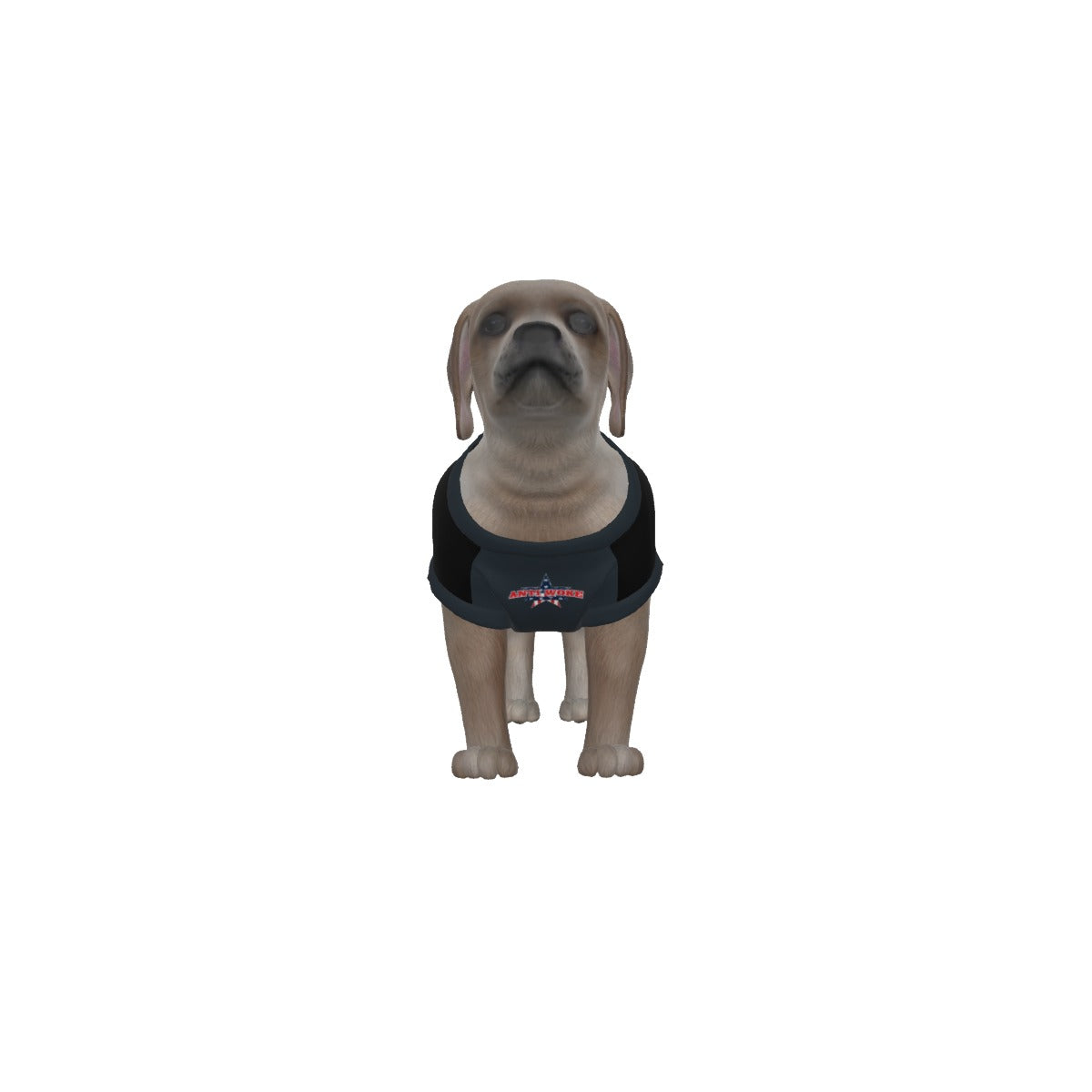 Frenchie-Black & Gray Collar My Owner Is Armed Puppy Tank Top