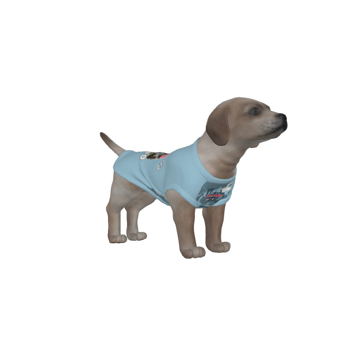 Shih Ztu- White and Brown Dog- Light Blue & Blue Camo- Small Dog's Tank Top