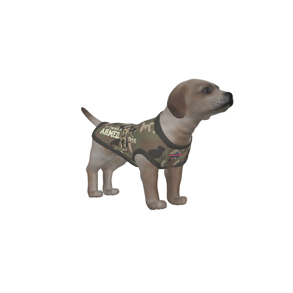 Camo- My Owner Is Armed- Chihuahua- Anti Woke Pets - Small Dog's Tank Top