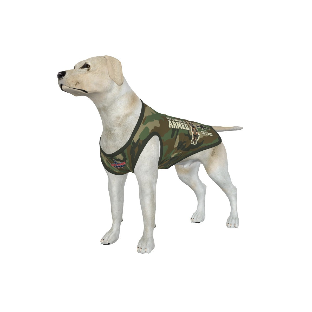 German Shepard- Camo - My Owner Is Armed- Anti Woke Pets Big Dog's Tank Top