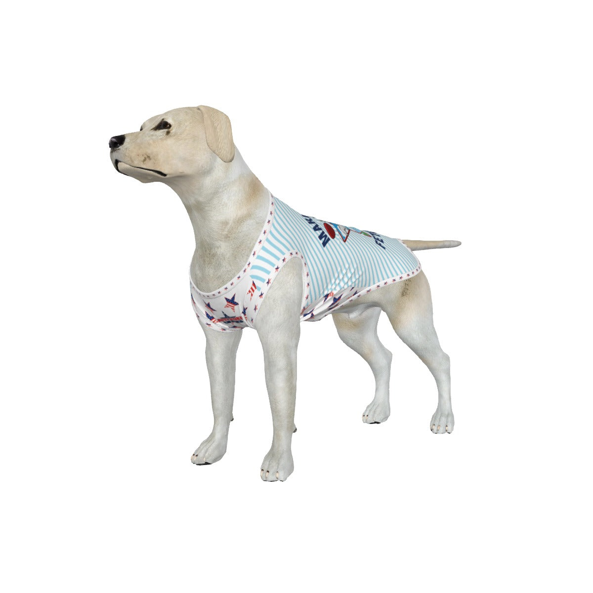 Poodle- Blue Candy Stripe- Make America Fetch Again - Big Dog's Tank Top