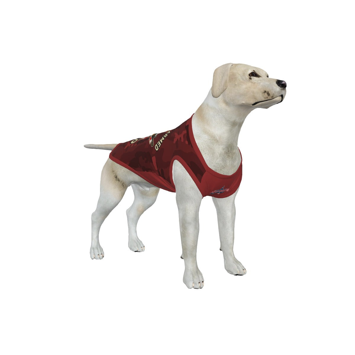 Frenchie-Tan- Red Camo- My Owner Is Armed- Medium Dog's Tank Top