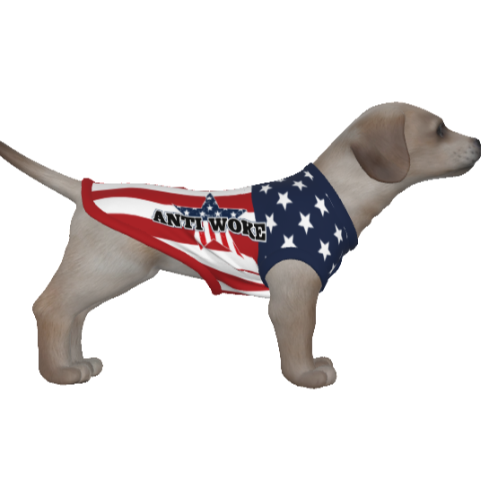 USA- Anti Woke Pets- Full Flag- Small Dog's Tank Top
