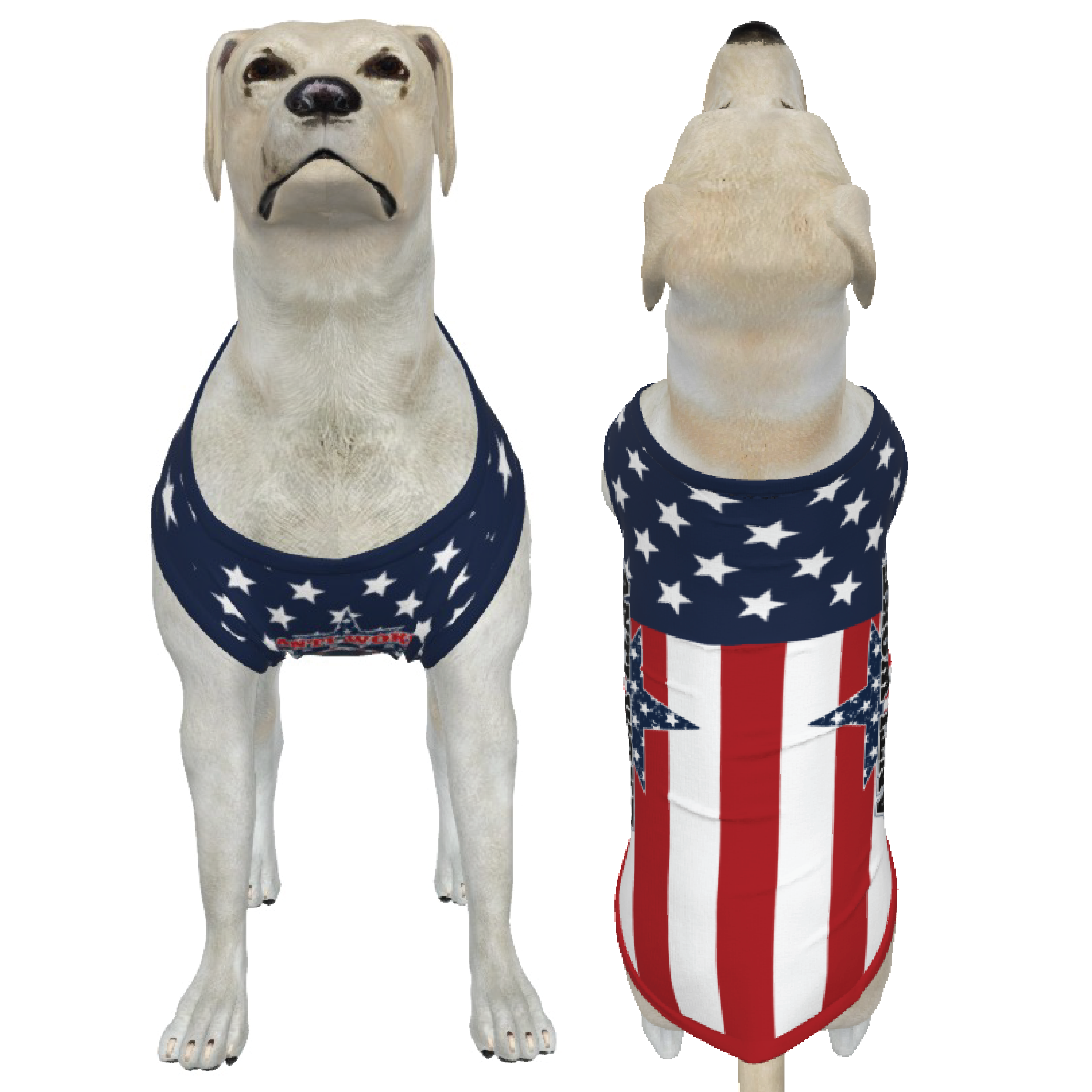 USA- Anti Woke Pets- Full Flag - Big Dog's Tank Top